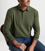 Peter Millar - Lava Wash Long Sleeve Polo - Military