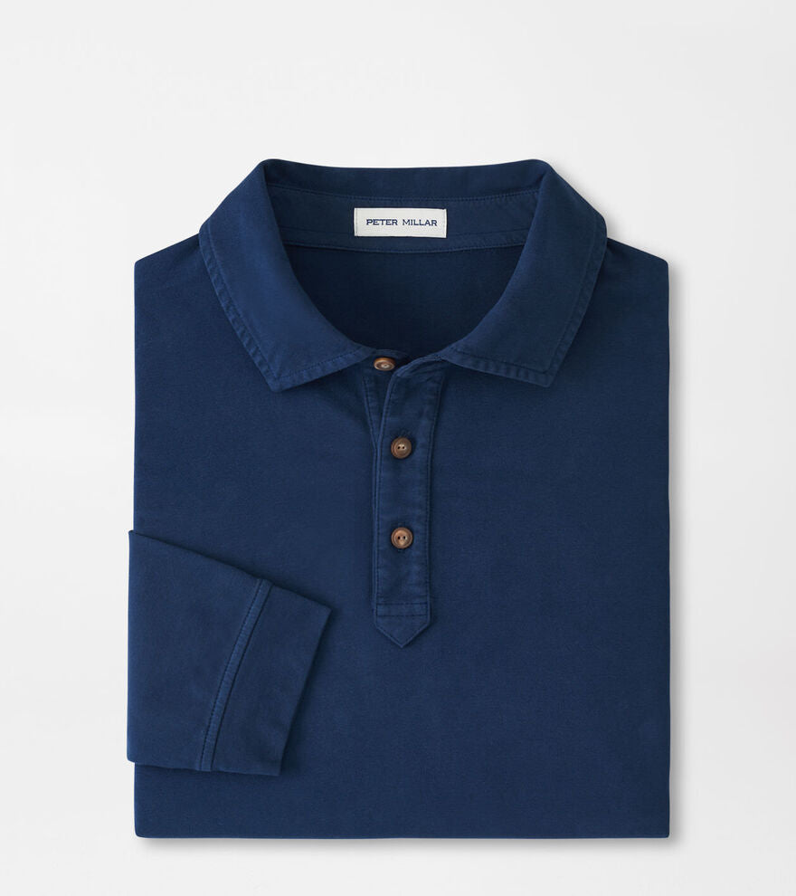 Peter Millar - Lava Wash Long Sleeve Polo - Navy