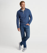 Peter Millar - Crown Sweater Fleece Quarter Zip -Ocean Blue