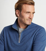 Peter Millar - Crown Sweater Fleece Quarter Zip -Ocean Blue