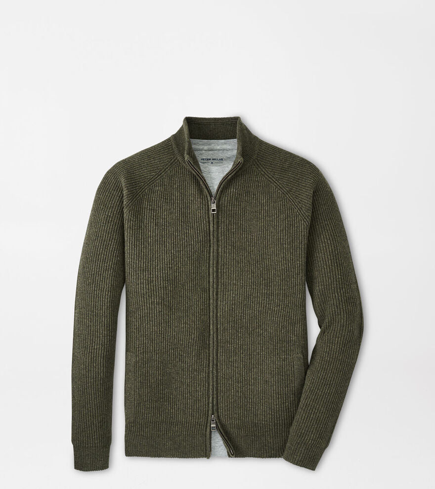 Peter Millar - Crescent Full Zip Sweater - Military