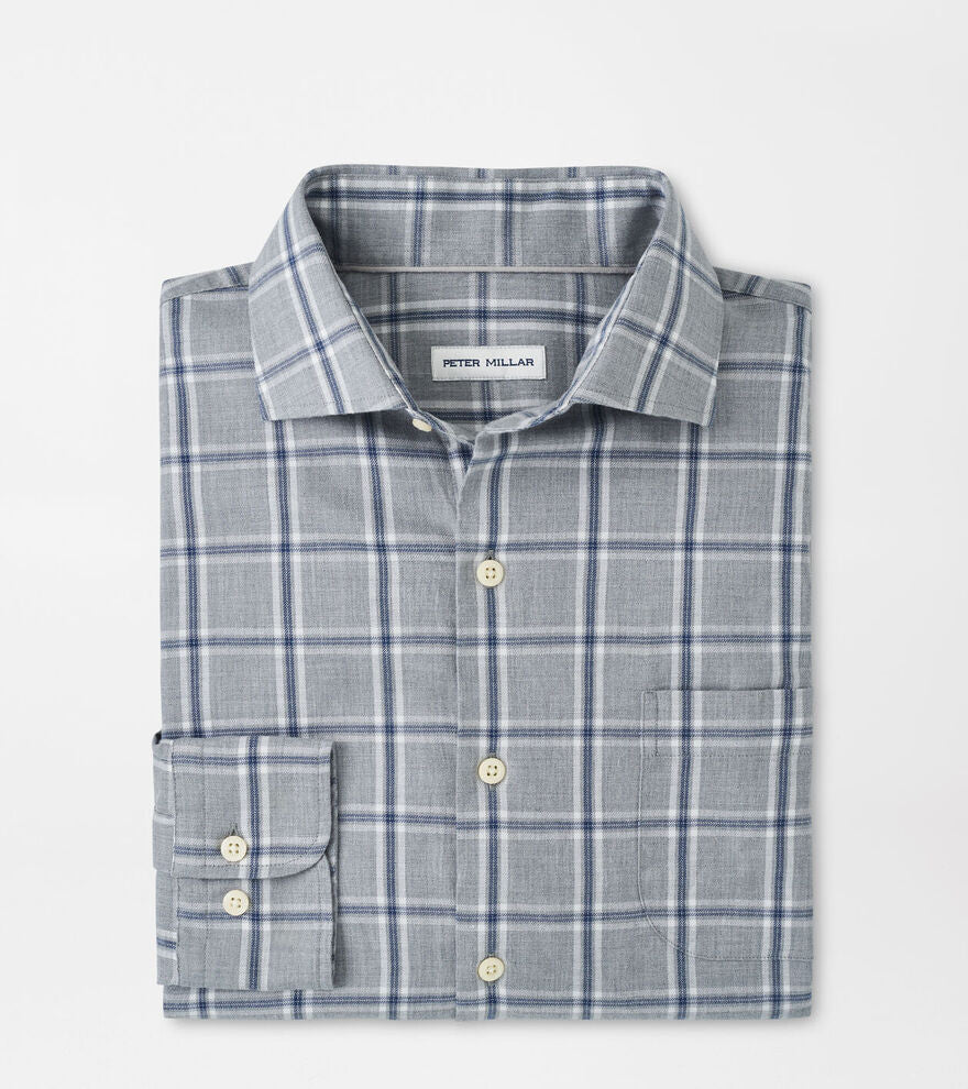 Peter Millar - Vernon Flannelite Cotton-Stretch Sport Shirt  - Gale Grey