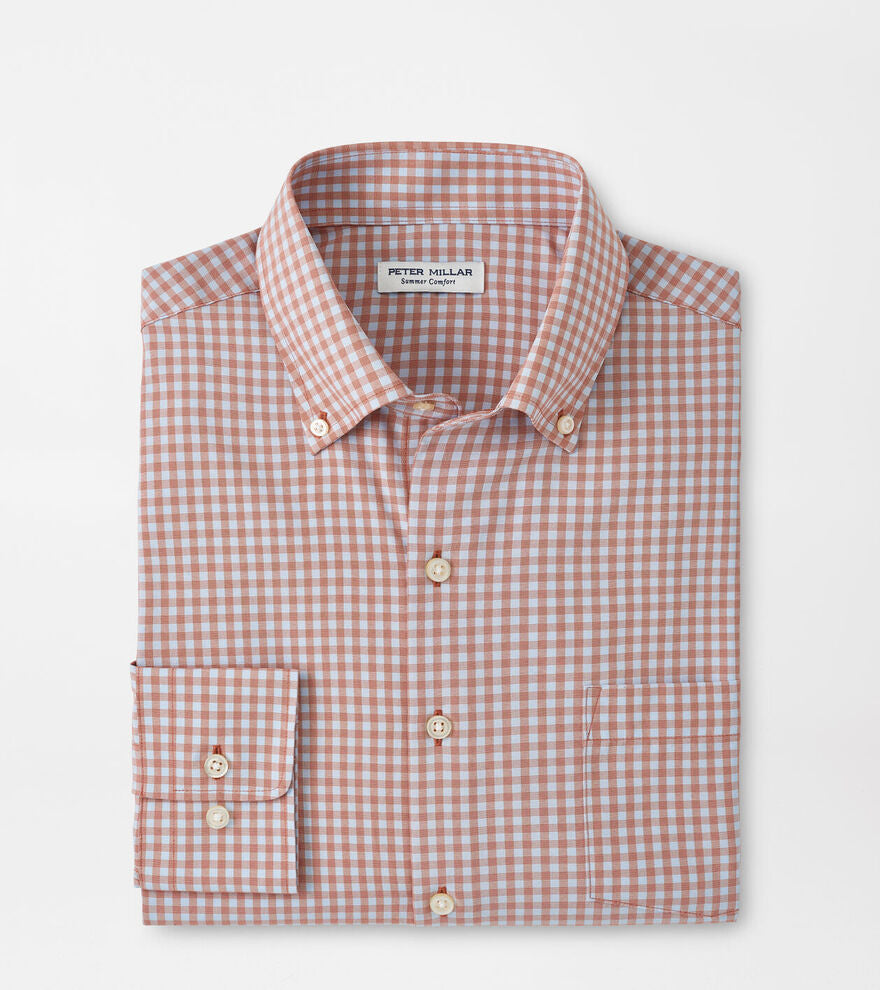 Peter Millar - Murray Performance Poplin Sport Shirt - Burnt Orange