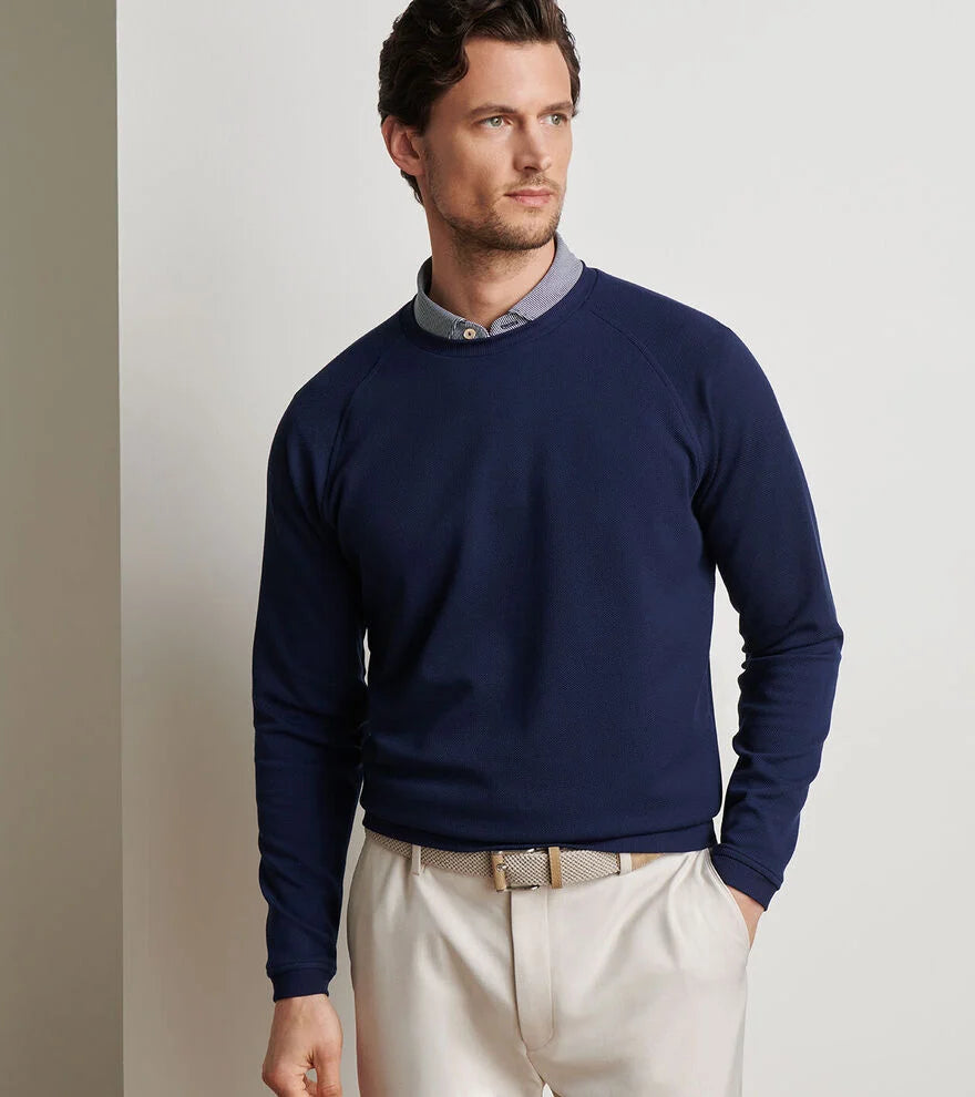 Peter Millar Cradle Pique Performance Crew - Navy