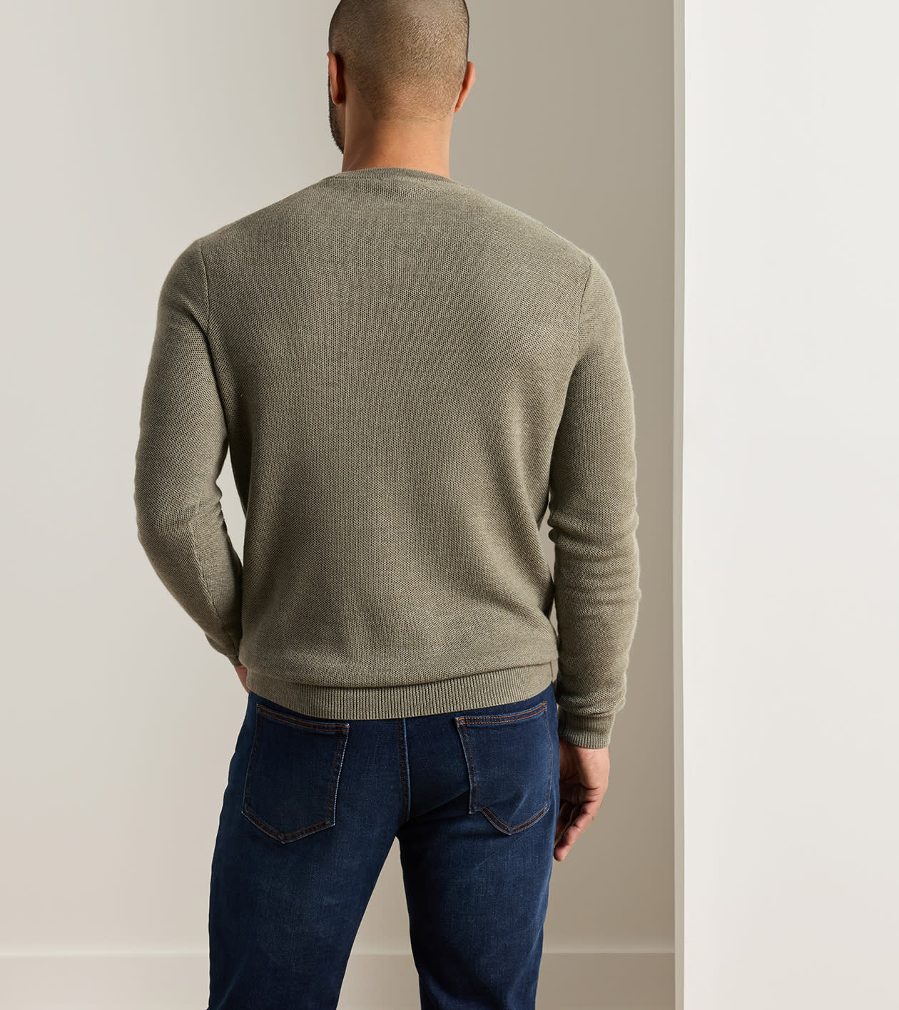 Peter Millar- Autumn Crest Honeycomb Sweater- Fatigue