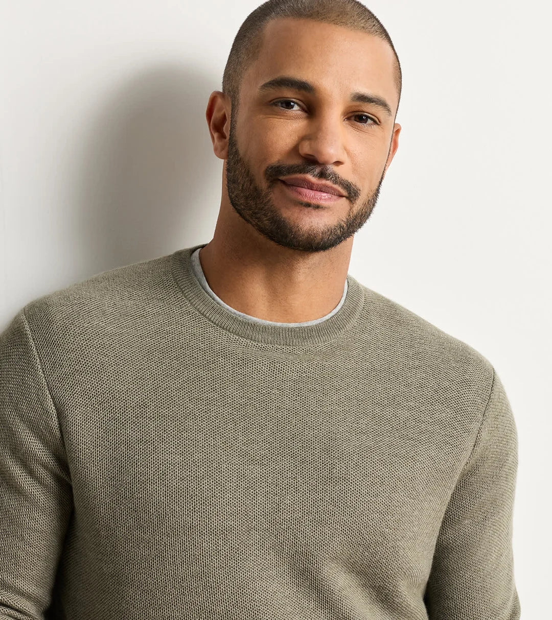 Peter Millar- Autumn Crest Honeycomb Sweater- Fatigue