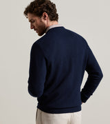 Peter Millar- Autumn Crest Honeycomb Crewneck Sweater- Navy