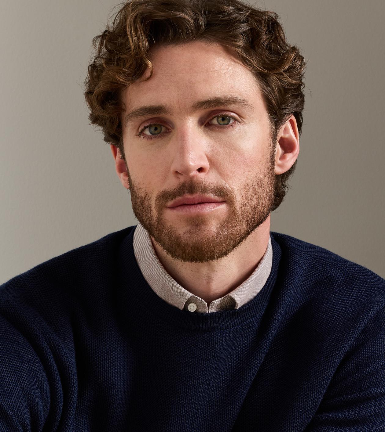 Peter Millar- Autumn Crest Honeycomb Crewneck Sweater- Navy