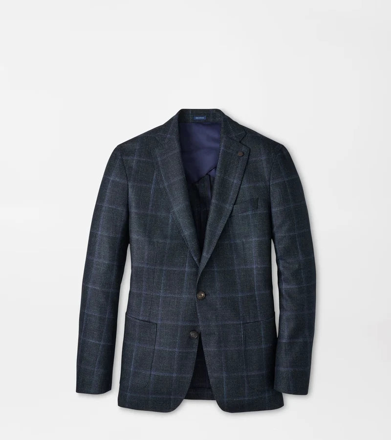Peter Millar- Hughes Windowpane Soft Jacket- Pine Brook