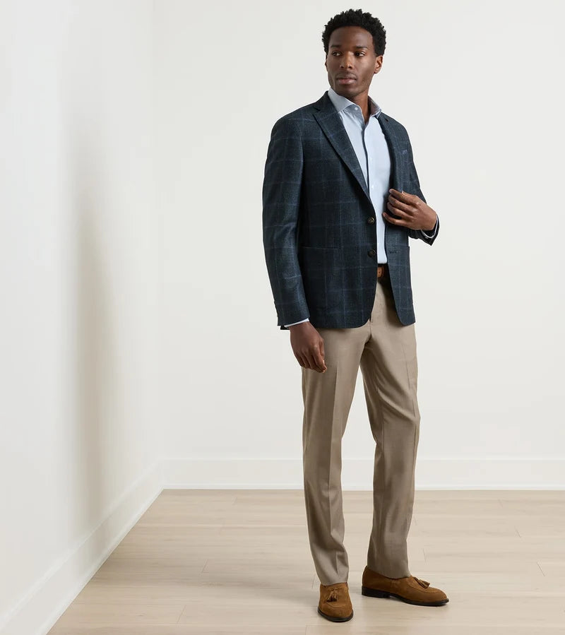 Peter Millar- Hughes Windowpane Soft Jacket- Pine Brook