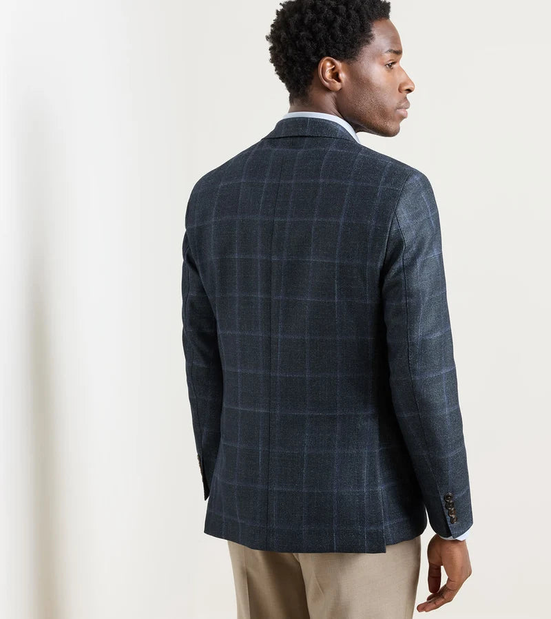 Peter Millar- Hughes Windowpane Soft Jacket- Pine Brook