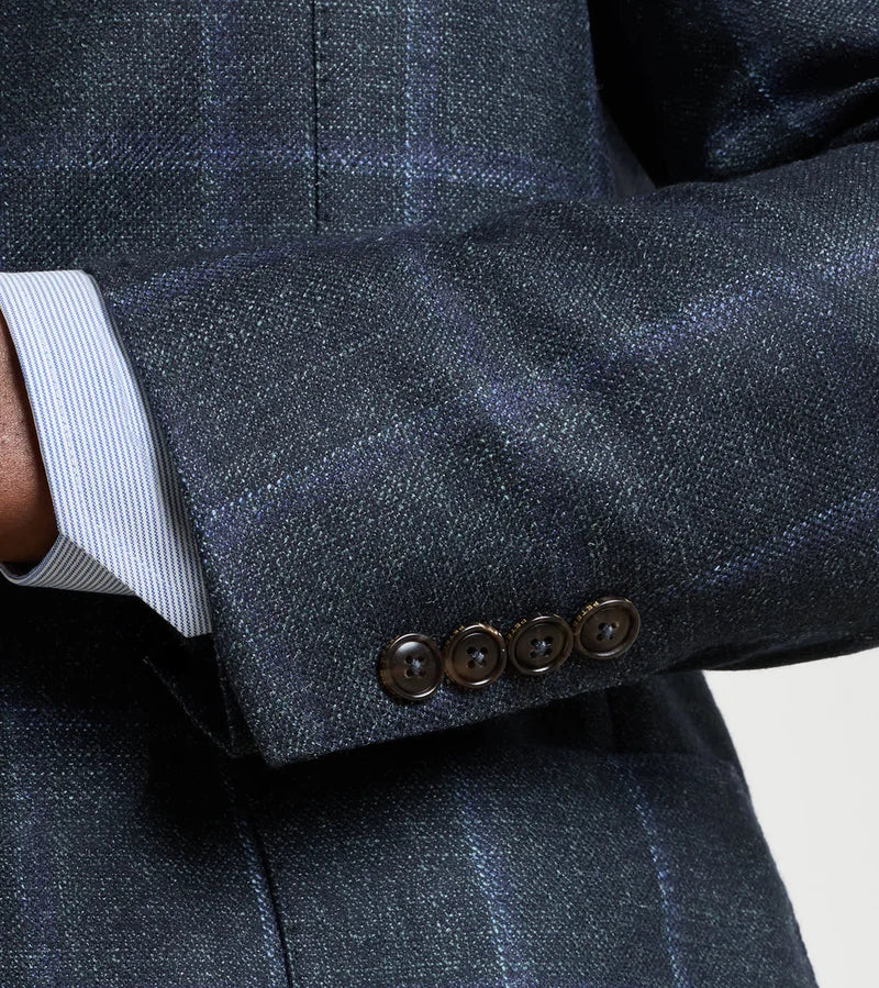 Peter Millar- Hughes Windowpane Soft Jacket- Pine Brook