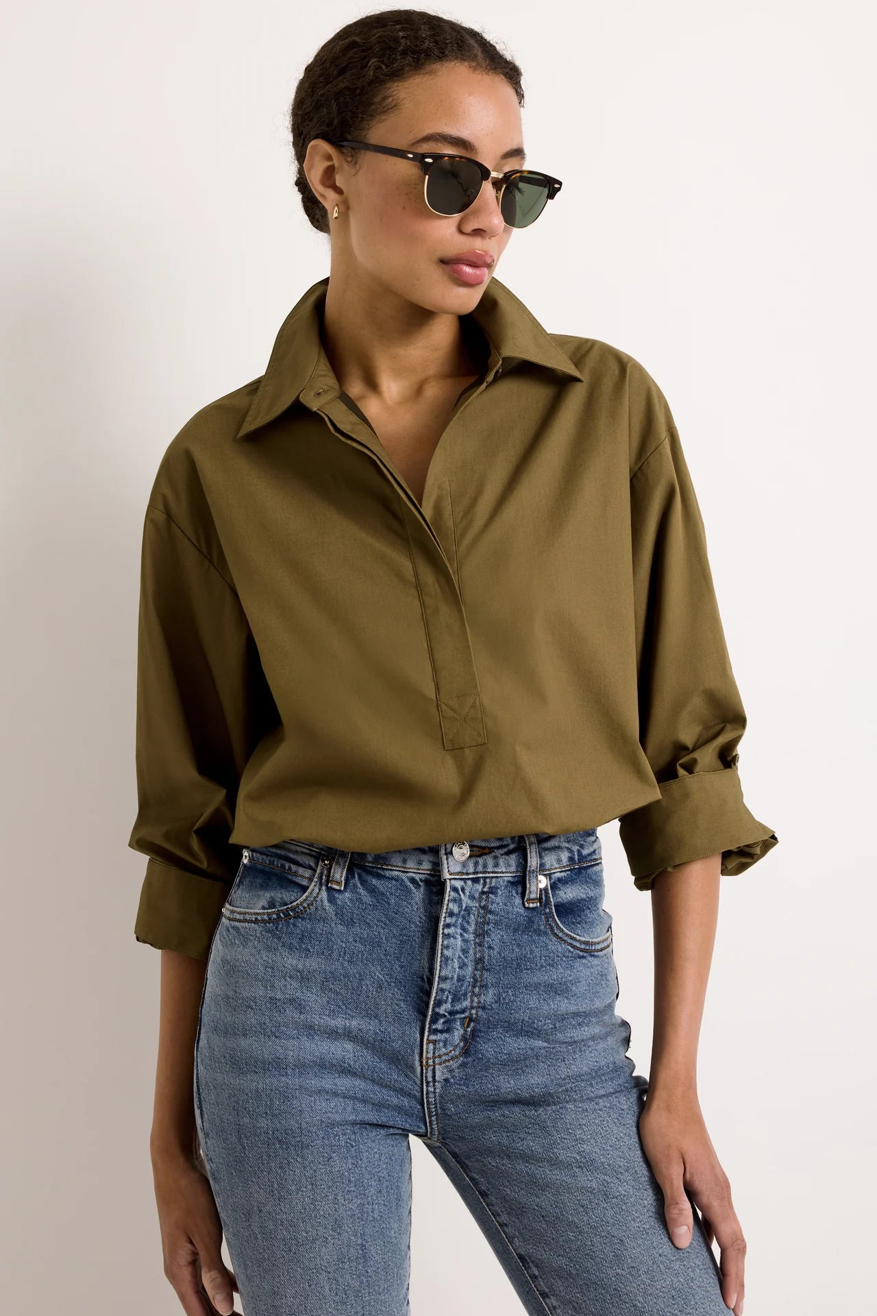Marie Oliver- Dallas Top- Juniper Green