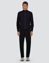 Herno - Cardigan in Wool Silk and Ecoage - Dark Blue