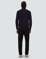 Herno - Cardigan in Wool Silk and Ecoage - Dark Blue