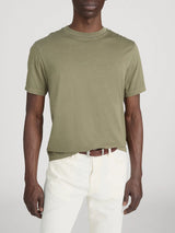 FRAME - Short Sleeve Light Cotton Tee - Antique Green