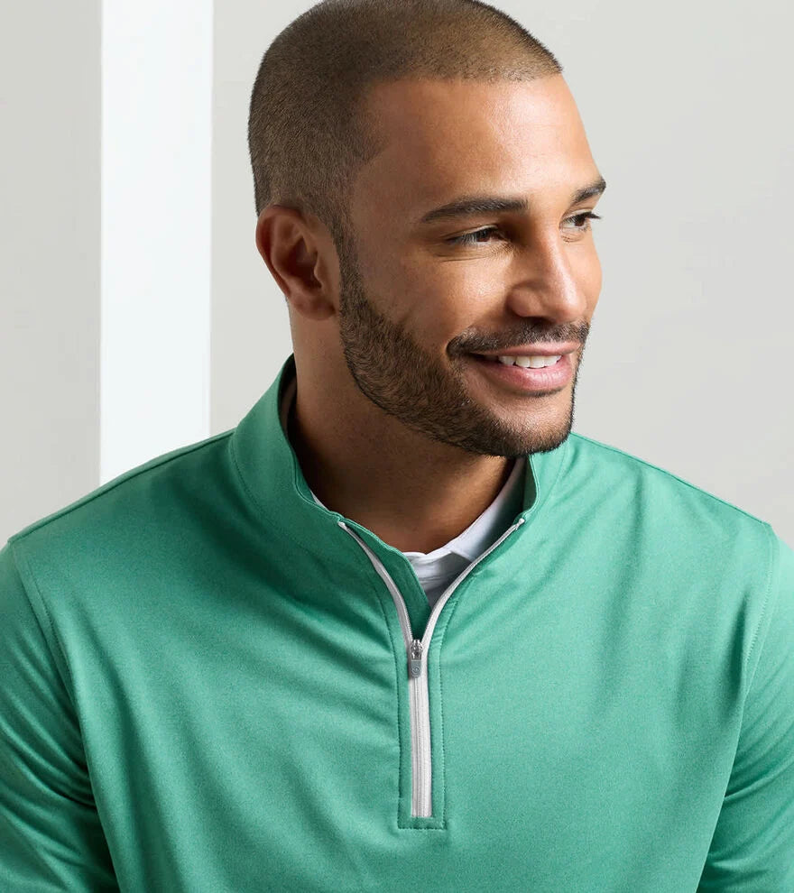 Peter Millar - Perth Melange Performance Quarter Zip - Snow Pea