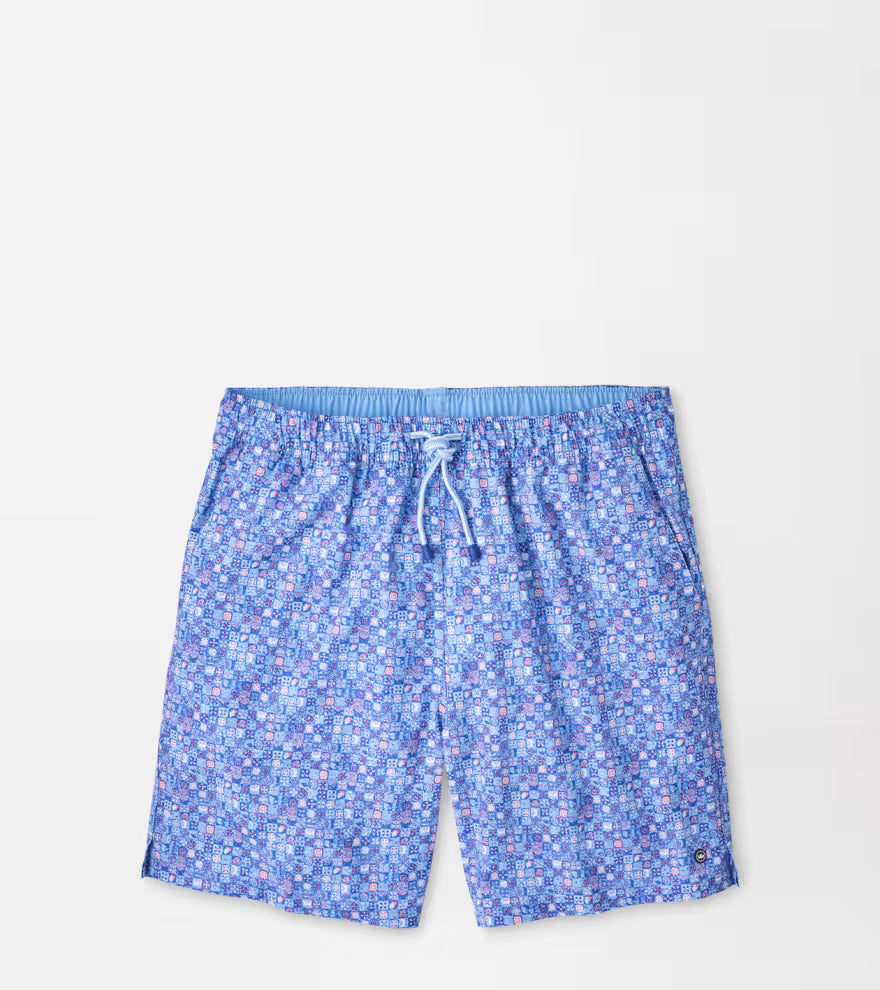 Peter Millar - Santorini Tiles Swim Trunk - Cottage Blue