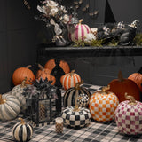 MacKenzie Childs Courtly Check Squashed Glossy Medium Pumpkin