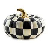 MacKenzie Childs Courtly Check Squashed Glossy Medium Pumpkin