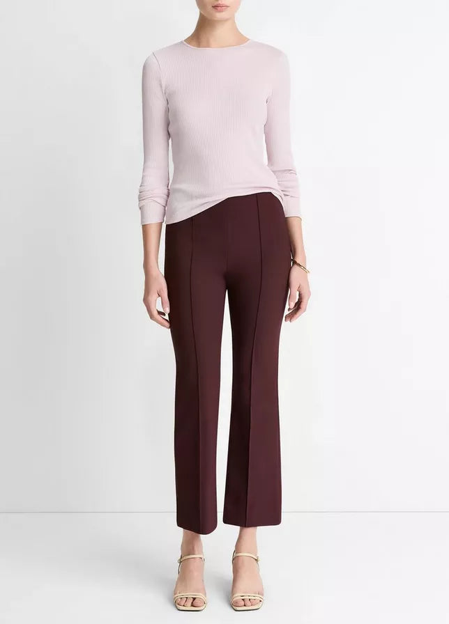 Vince Mid Rise Pintuck Crop Flare Pant