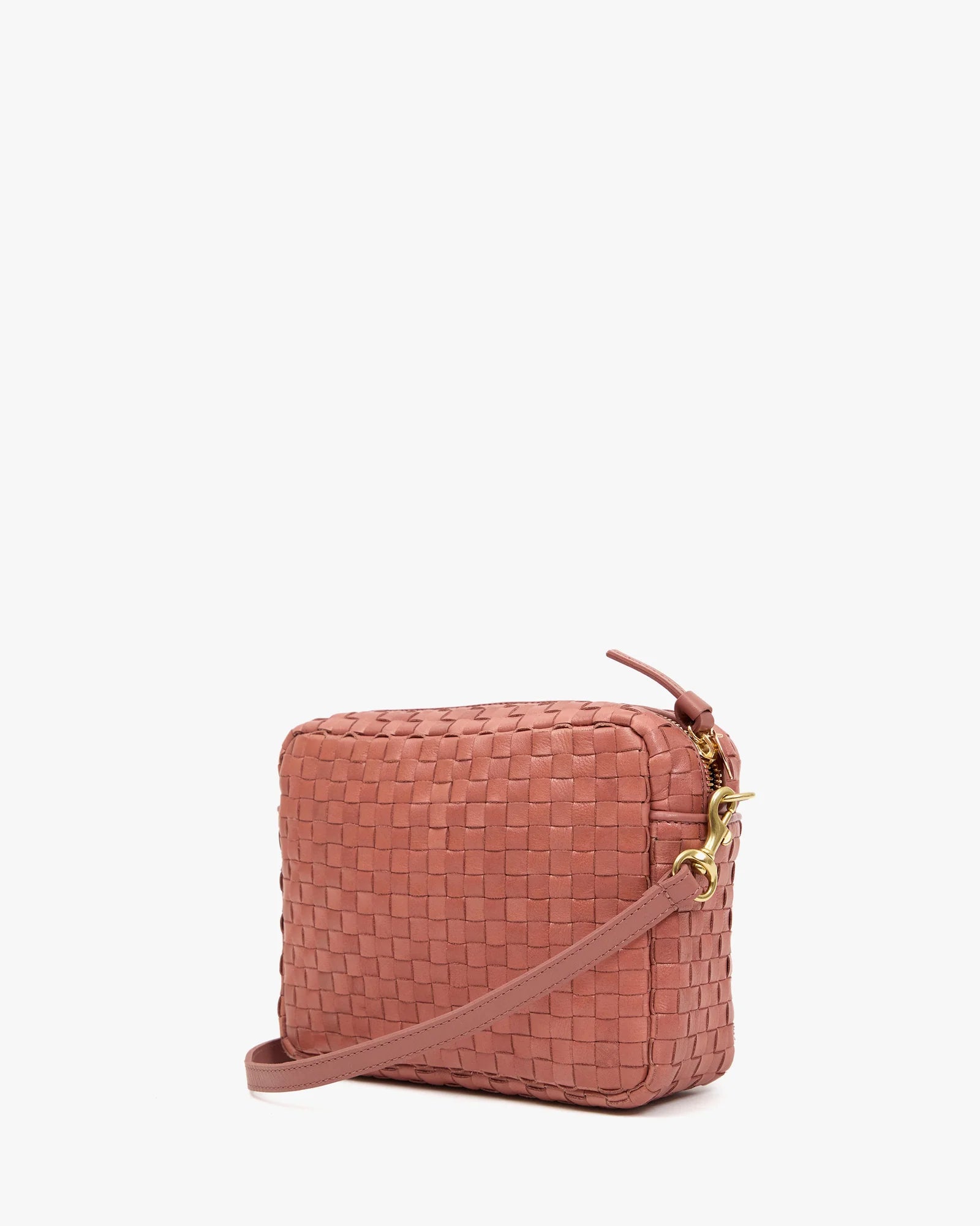 Clare V. - Midi Sac Woven Checker - Rose Clay