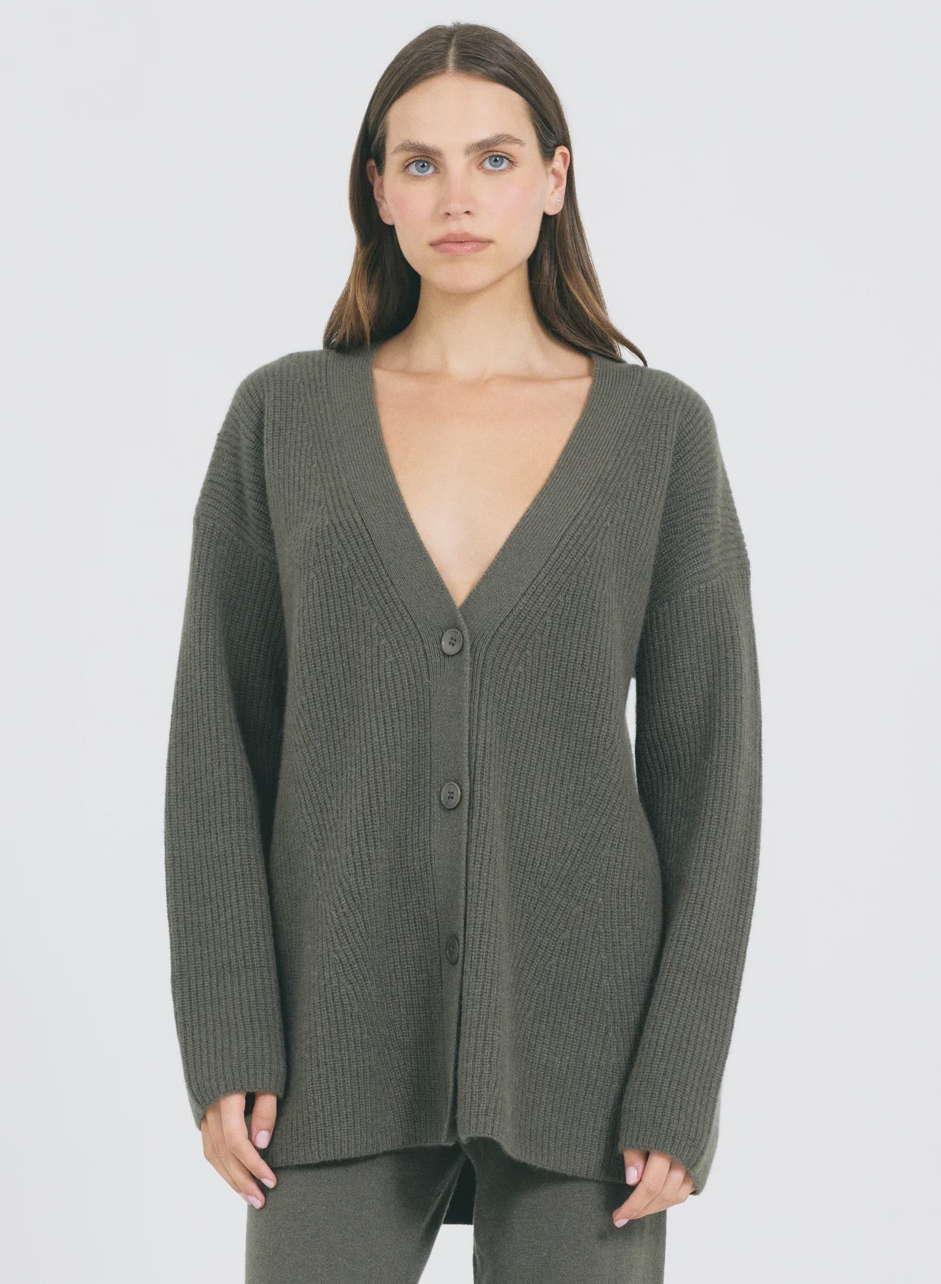 One Grey Day - Pacific Cashmere Cardigan - Fir