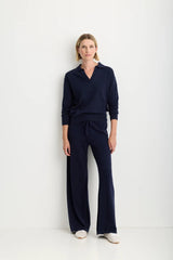 One Grey Day- Bianca Wide Leg Pant- Navy