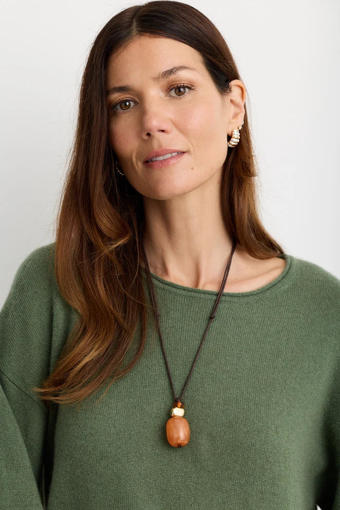 One Grey Day- Isola Cashmere Pullover- Thyme