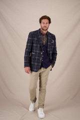 A Fish Named Fred - Wool Check Blazer - Navy
