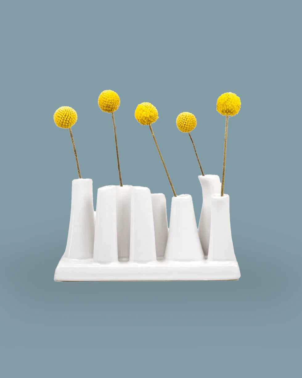 Chive White Pooly Modern Bud Vase