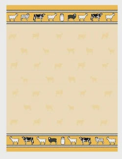 Tea Towel - Cheese Animals - Yellow