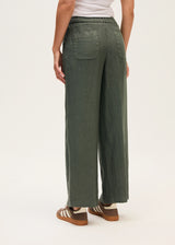 Rosso35 N1774PA Garment-dyed linen wide trousers