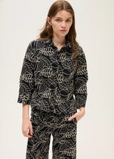 Rosso35 S7362B Embroidered cotton muslin shirt