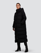 Herno- 2 layer Windstopper Quilted Maxi Coat w/ Detachable Hood- Black