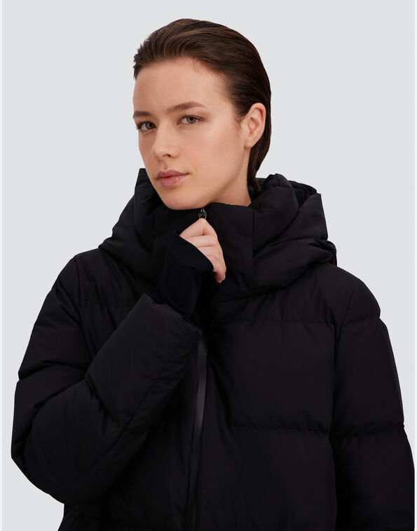 Herno- 2 layer Windstopper Quilted Maxi Coat w/ Detachable Hood- Black