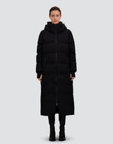 Herno- 2 layer Windstopper Quilted Maxi Coat w/ Detachable Hood- Black
