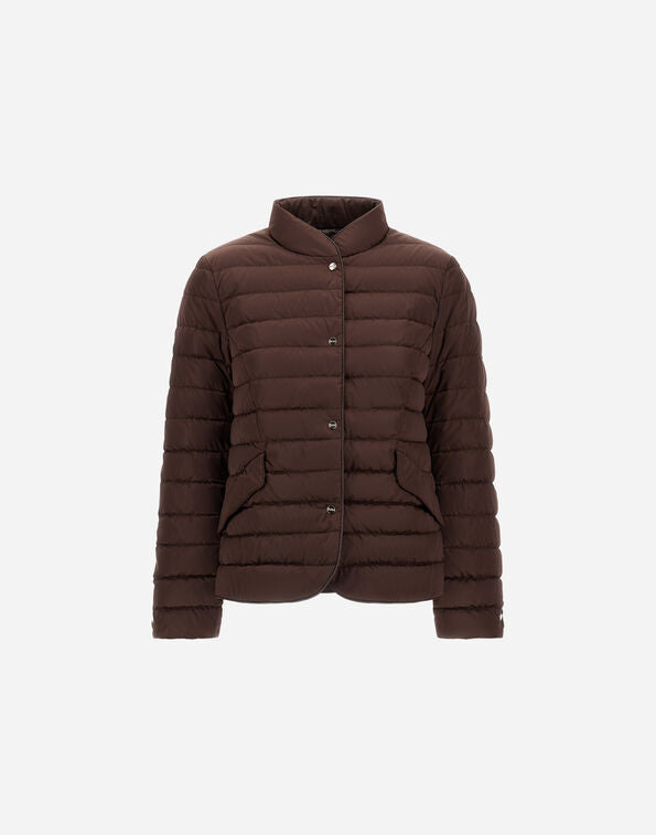 Herno- Satin Blazer- Dark Chocolate