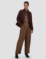 Herno- Satin Blazer- Dark Chocolate