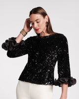 Frances Valentine - Plaza Top - Black Sequin