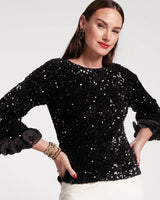 Frances Valentine - Plaza Top - Black Sequin