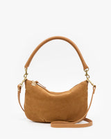 Clare V.- Petit Moyen Messenger Suede w/ Whipstich- Carmel