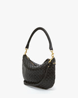 Clare V. - Petit Moyen Messenger - Woven Checker Black