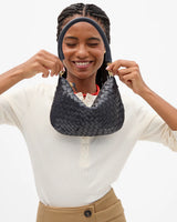 Clare V.- Petit Moyen Messenger Medium Woven Diagonal Bag- Twighlight