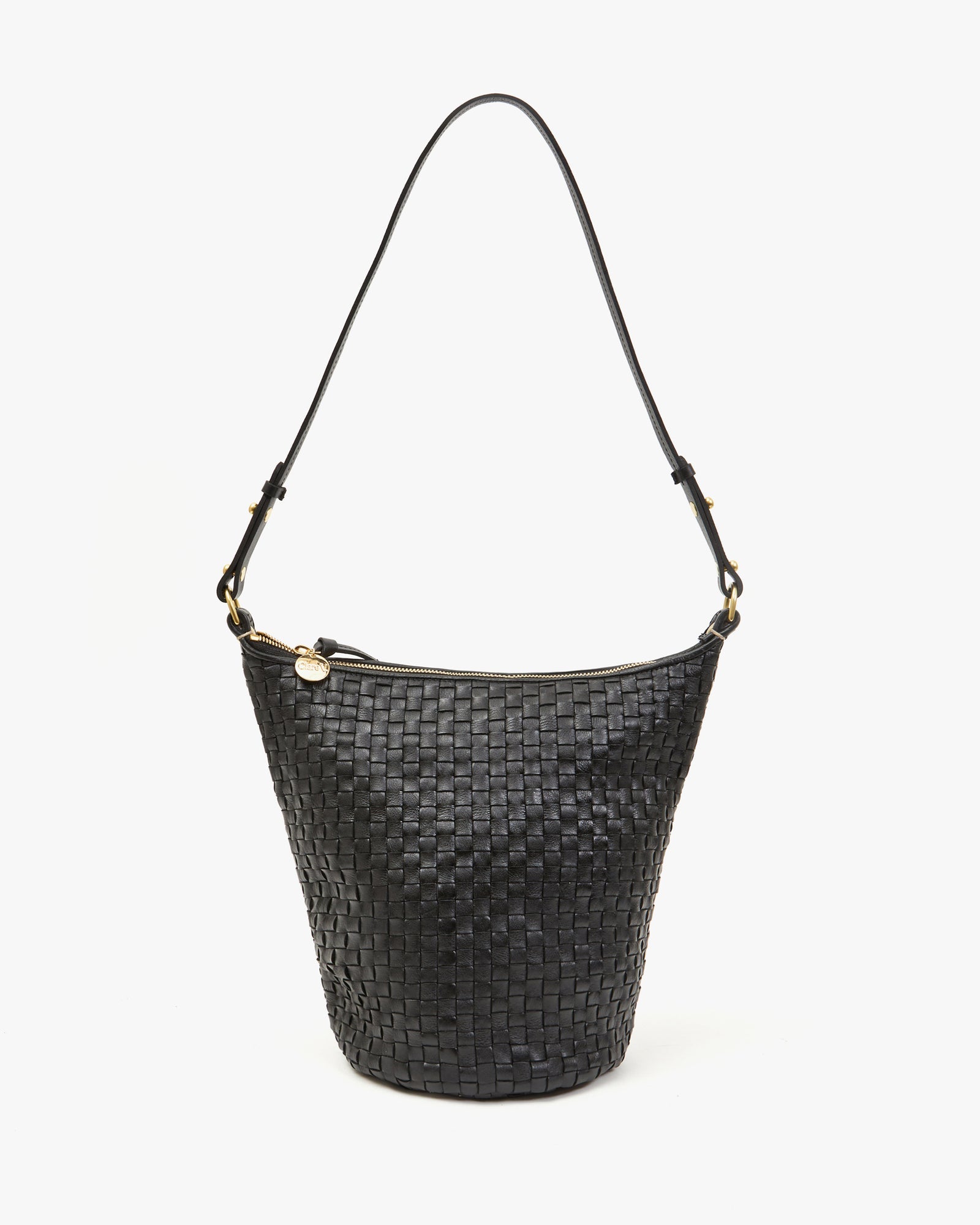 Clare V. - Petite Jeanne Bag - Black Woven Checker