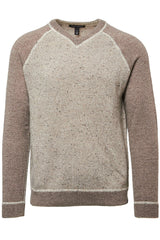 Autumn Cashmere - Reversible Birdseye V Neck Sweater - Coyote/Pebble