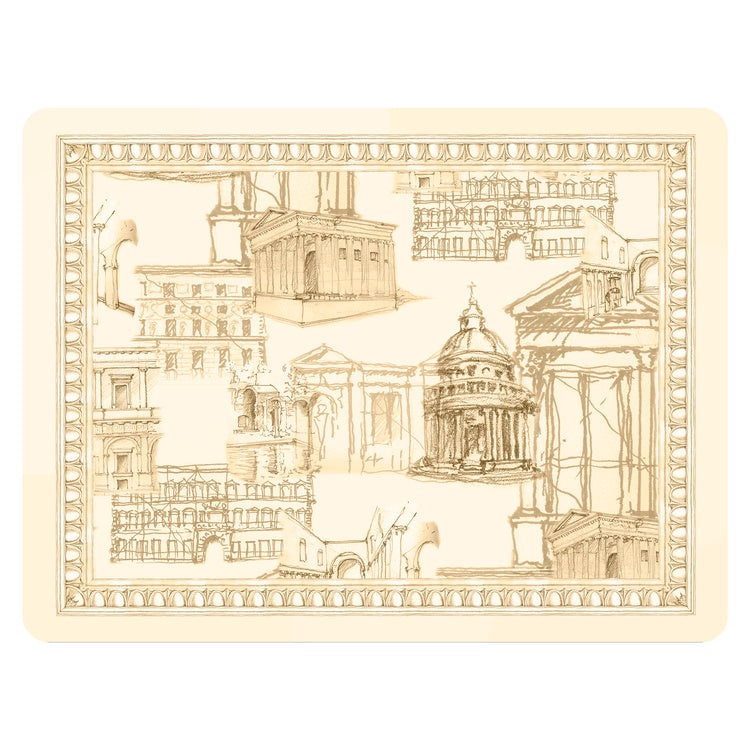 Ramsay Gourd Home - Roman  Holiday Placemats SEPIA - Set/4