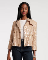 Frances Valentine - Sequin Moto Jacket - Champagne