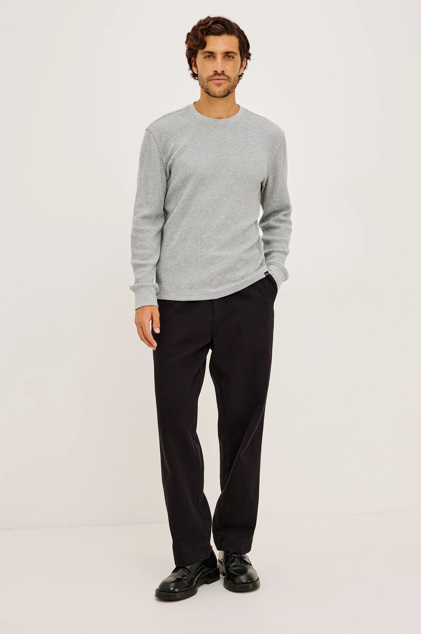 Rails- Smith Thermal Long Sleeve- Heather Grey