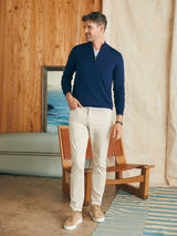 Faherty - Movement Quarter Zip Sweater - Marine Navy Heather